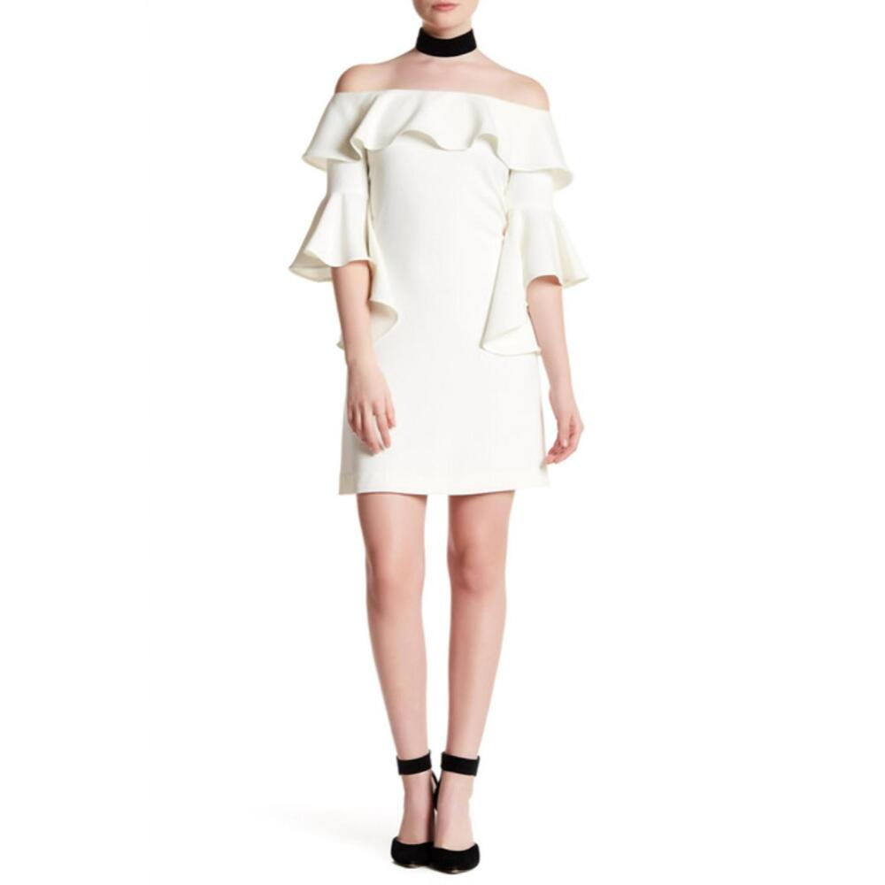 NEW ISSUE NEW YORK off the shoulder dress in ivory
